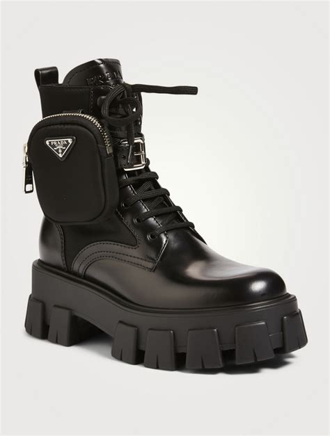 prada platform boots black